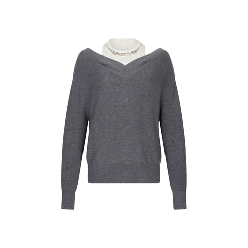 Liu Jo Maglia Maglione Donna con ricami gioiello XS A25 - LIU.JOMF5126MA85Q - 03738 - XS - Francavilla Moda